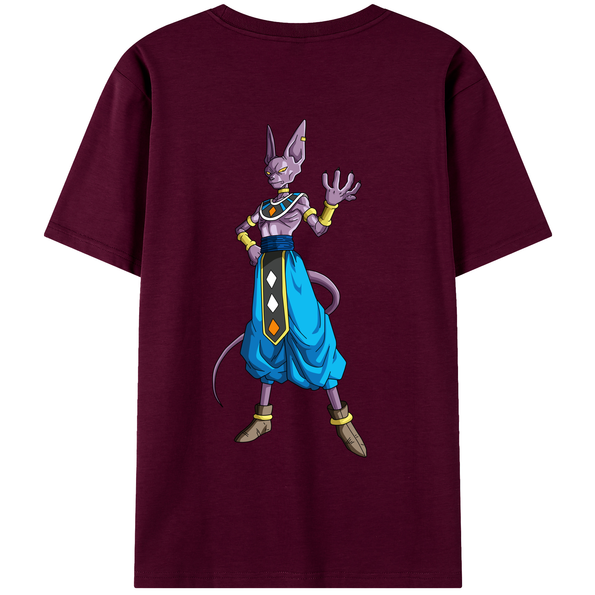 （画像用） ドラゴンボール ビルス 破壊神ビルス DRAGON BALL Beerus Birusu レディース半袖Tシャツ(バックプリント)